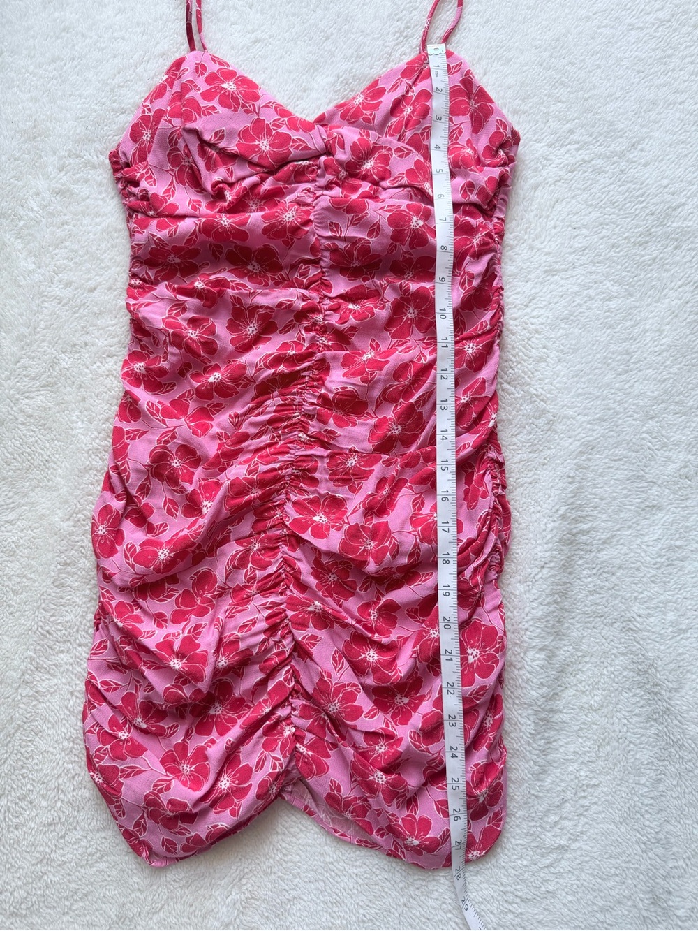 NWT Pink & Red Floral Spaghetti Strap Mini Dress - Picture 5 of 7